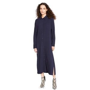 Universal Standard Sally Liquid Jersey Shirtdress Midnight Navy Size 2XS or 6-8